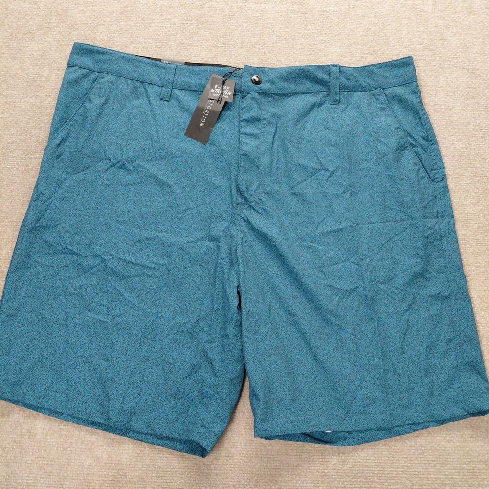 Distortion Swim Casual Shorts‎ Mens 44 Blue Black Speckled Lightweight Stretch